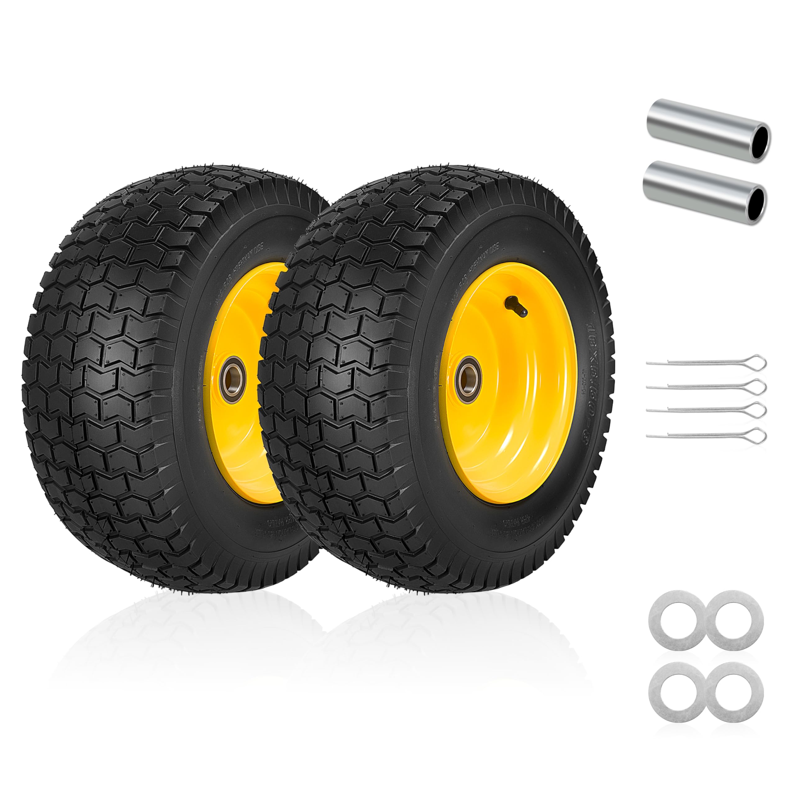 eshcol front view wheel assembly showing complete tire and rim, durable replacement benefit