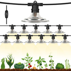 Espird front view of 12-light string showing product layout and easy installation benefit