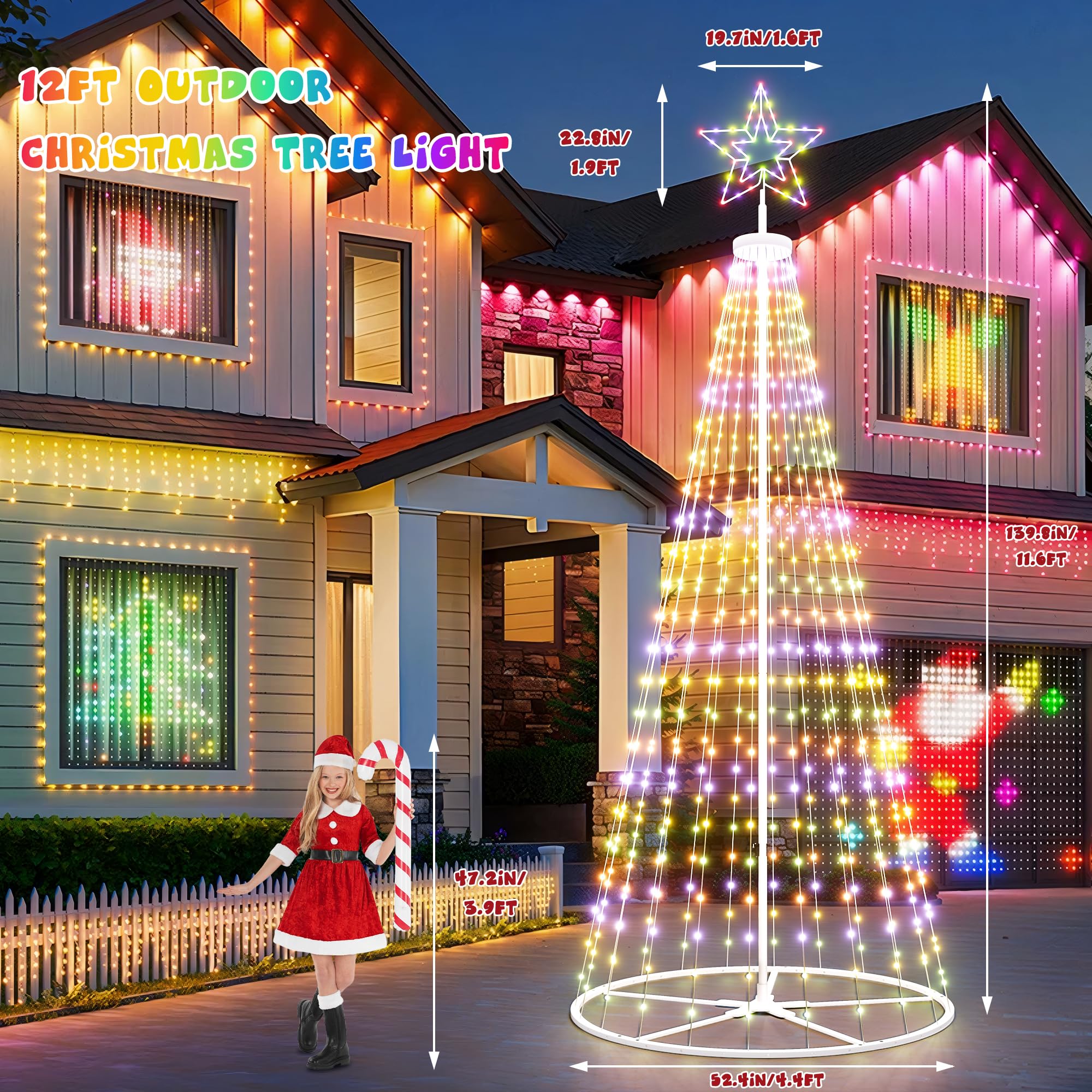 Espird illuminated star topper closeup highlighting bright focal point