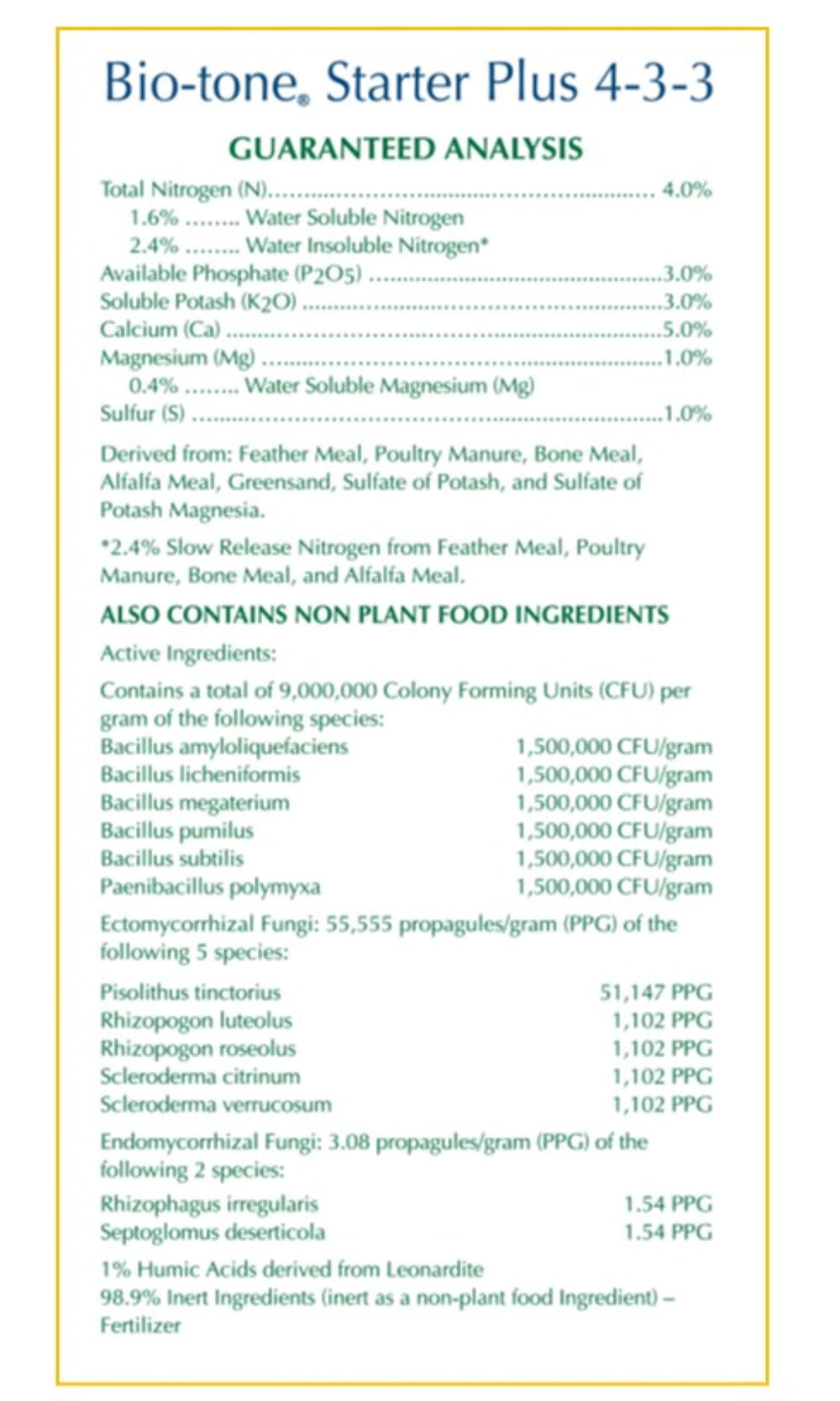 Espoma Bio-Tone applied in planting hole to boost root establishment