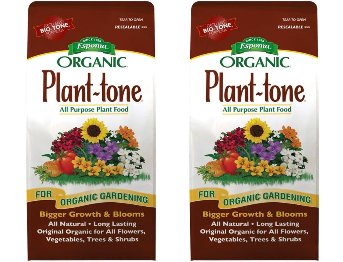 Espoma Plant-Tone front bag showing product name and organic benefit