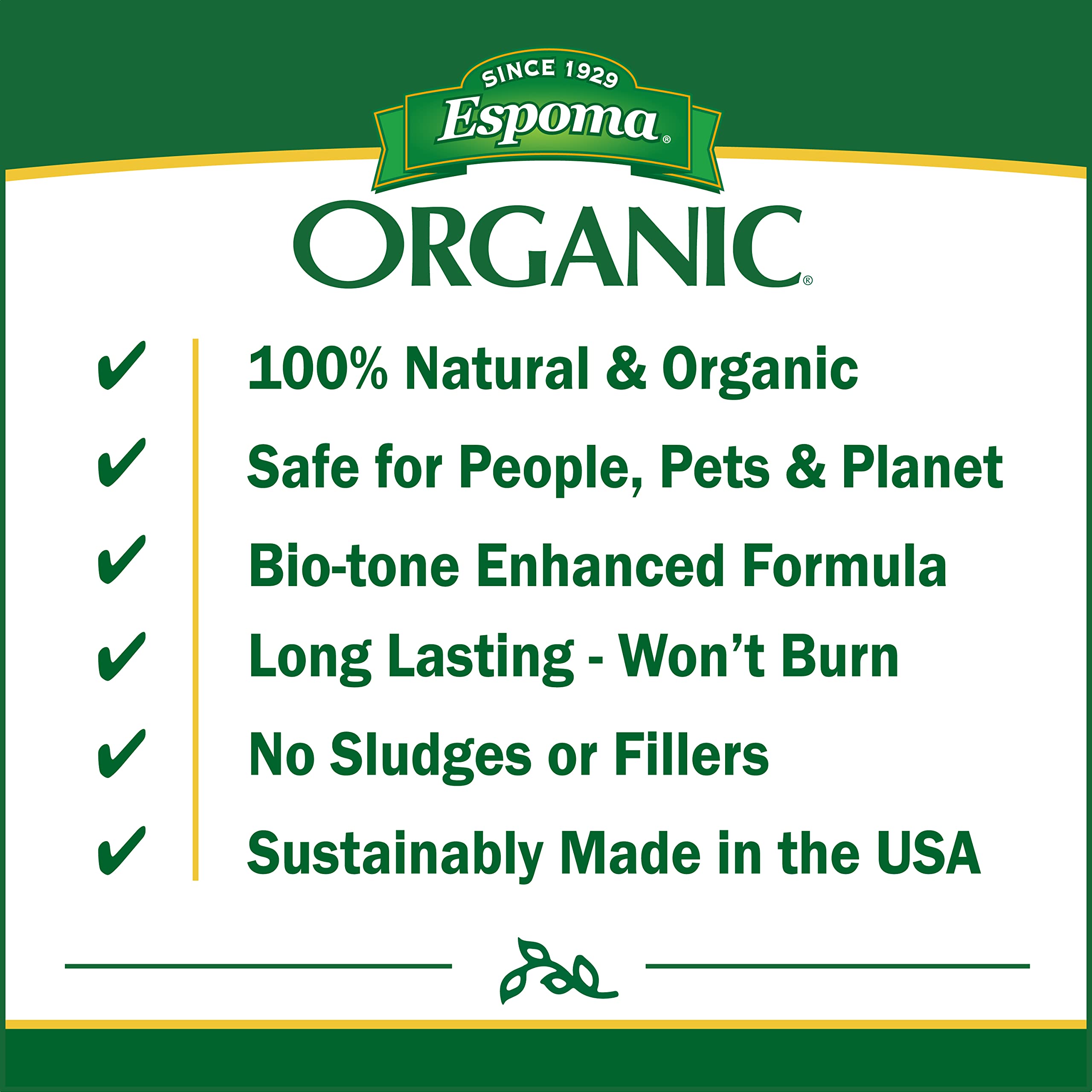 Espoma Plant-Tone label and 5-3-3 analysis highlighting organic certification