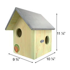 Esschert Design entry hole closeup showing squirrel access and safety