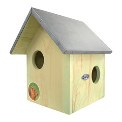 Esschert Design front view showing compact squirrel house and natural look