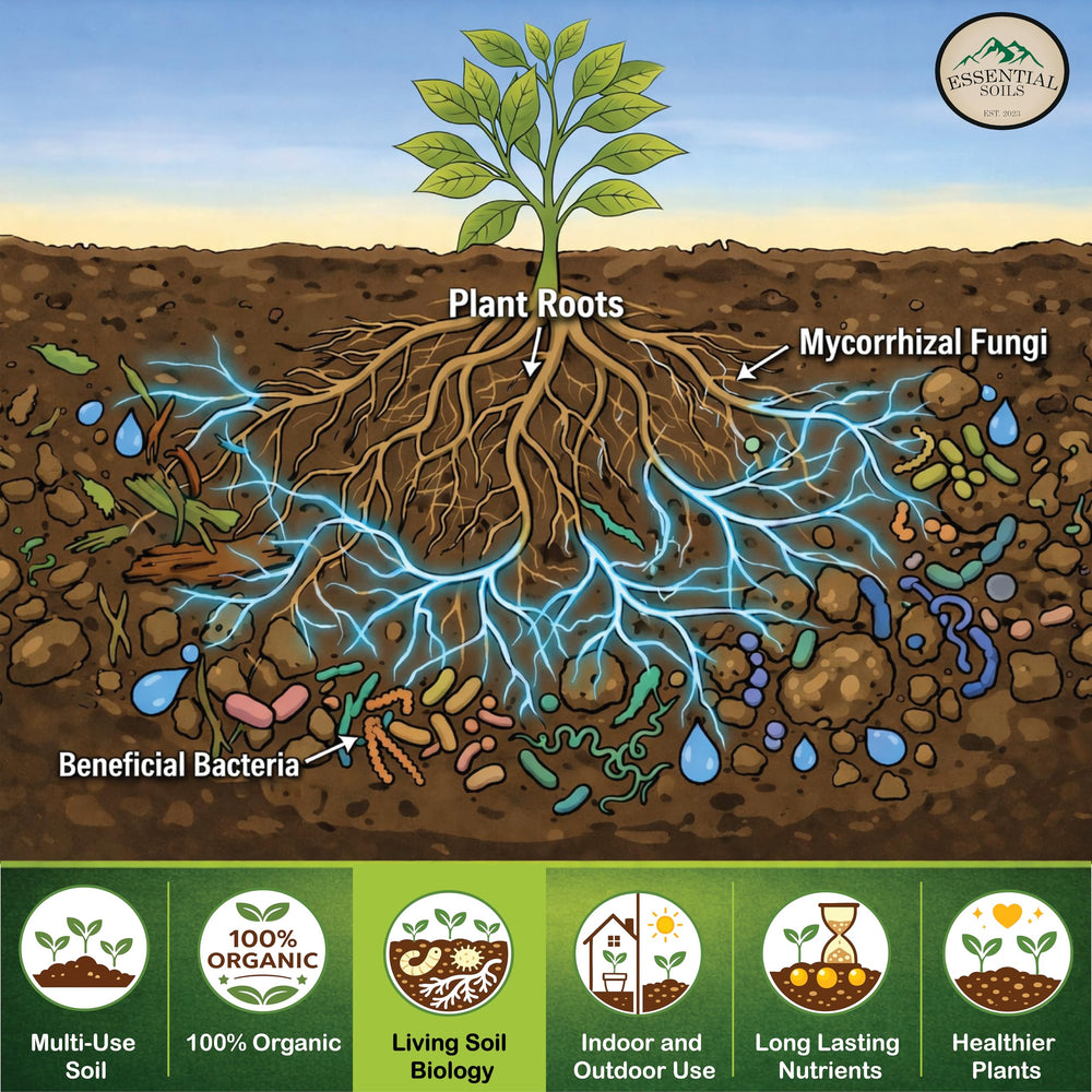 Essential Soils in container gardening demonstrates healthier foliage and root support