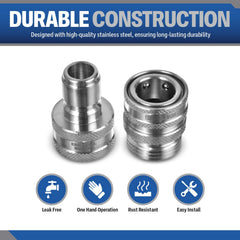 ESSENTIAL WASHER assembled coupler and plug demonstrating fast secure connection