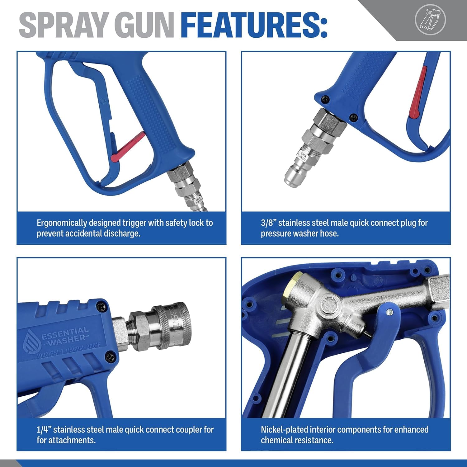 Essential Washer connection to foam cannon for thick sud coverage