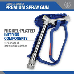 Essential Washer ergonomic trigger and handle to reduce user fatigue