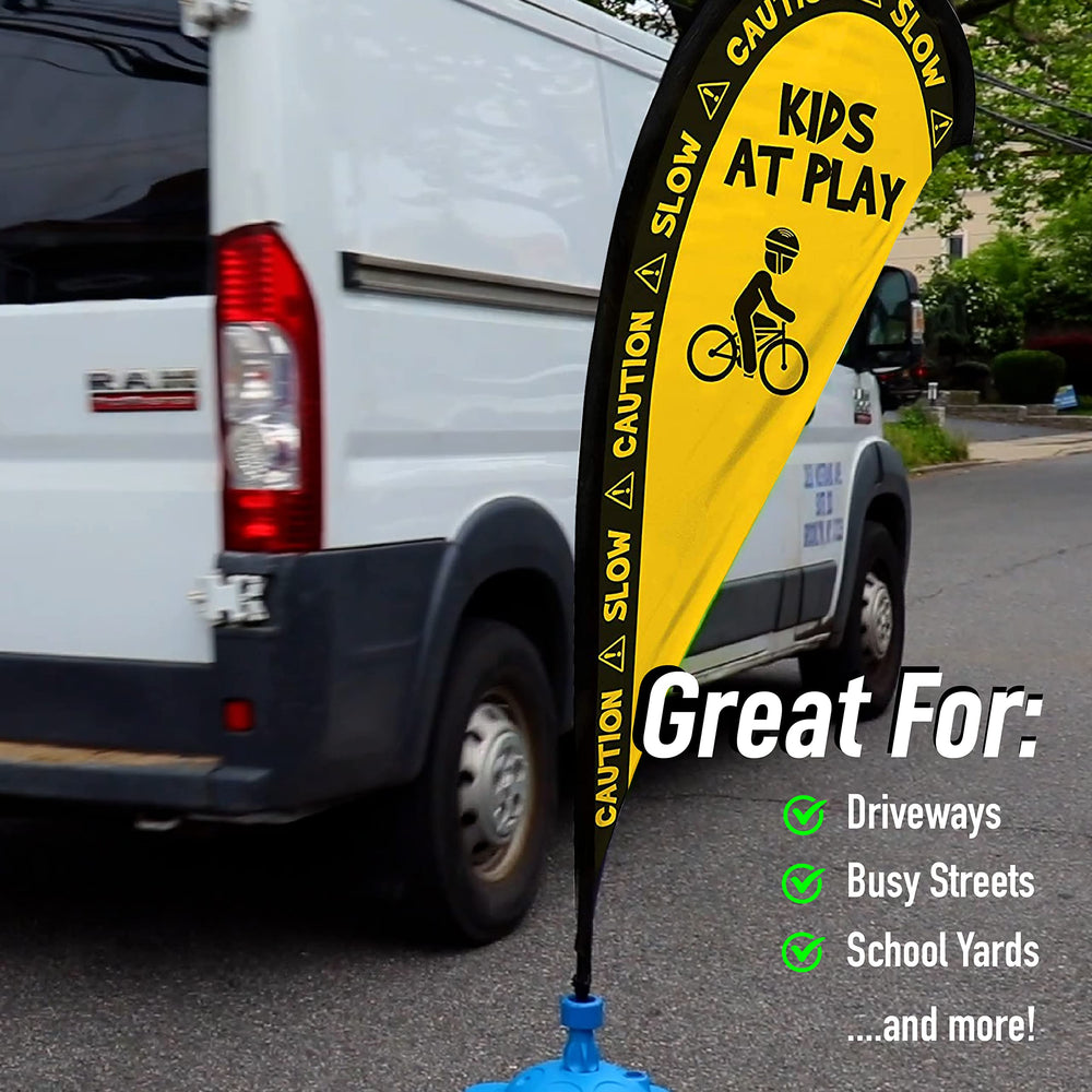 Essentially Yours boxed kit showing poles, base, and banner for easy transport benefit