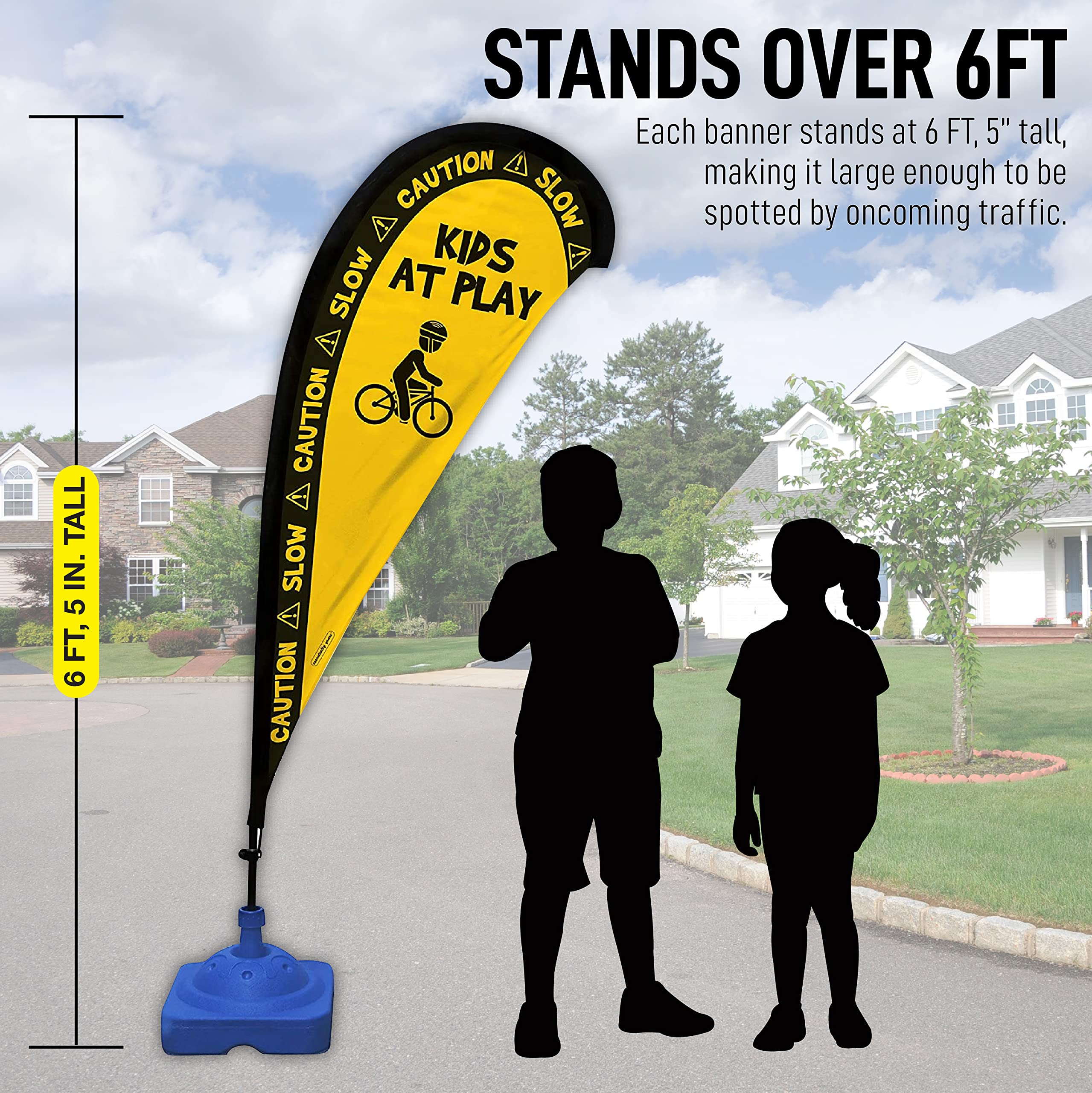 Essentially Yours fiberglass pole inserted into weighted base showing sturdy, stable setup