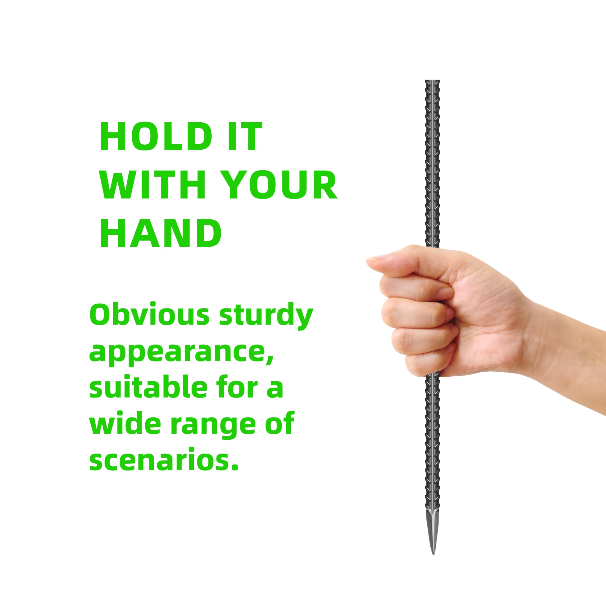 ESSFF stake anchored to trampoline strap providing strong hold benefit