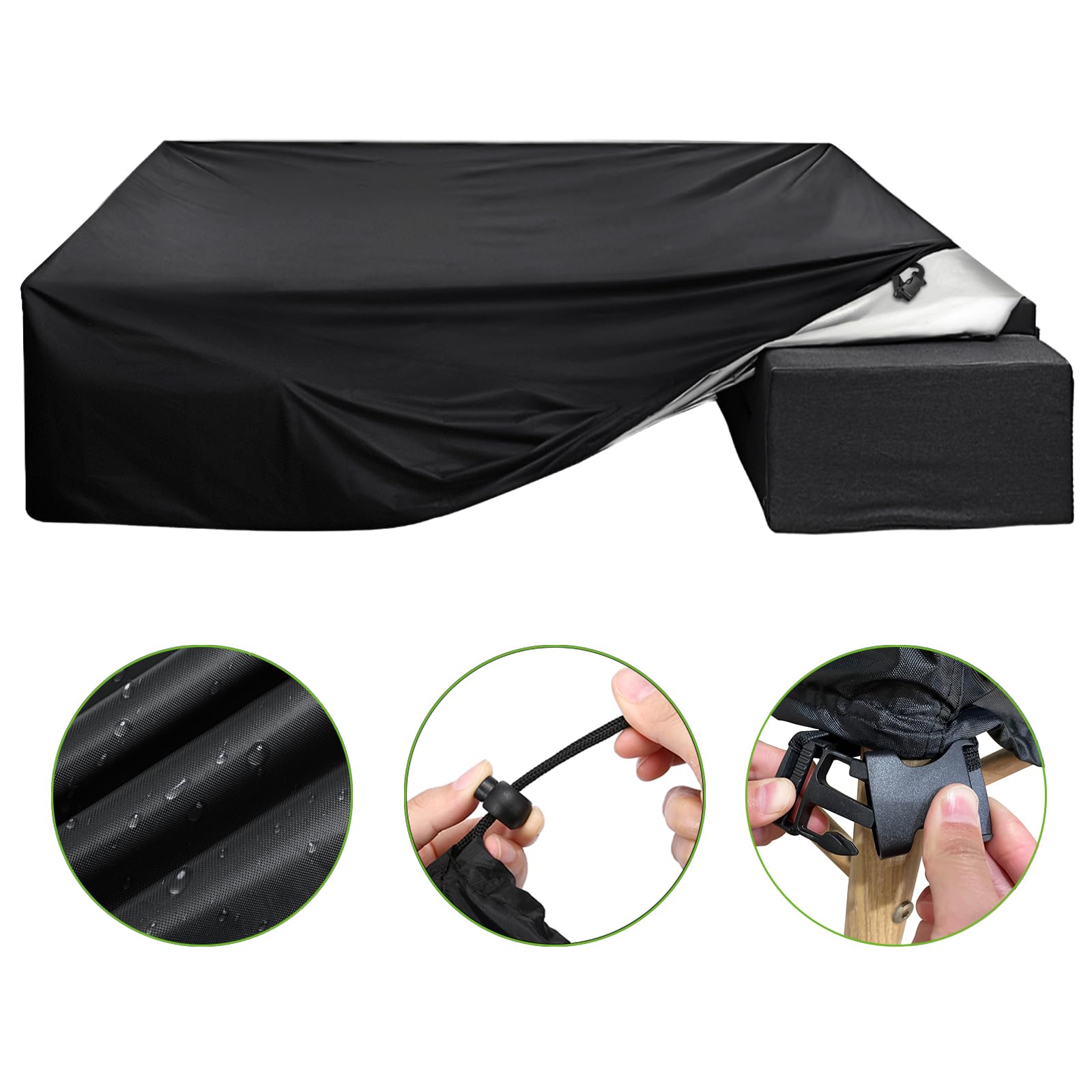ESSORT folded cover inside zippered storage bag for compact, tidy offseason storage