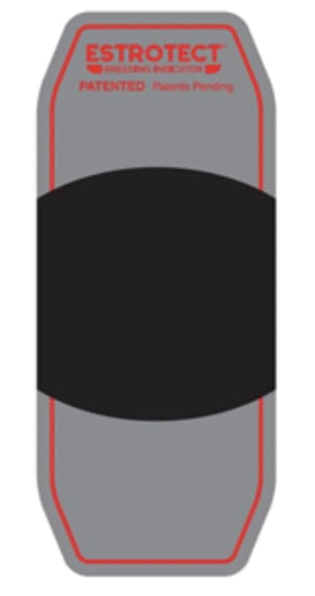 Estrotect heat detector front packaging showing red/orange bullseye for clear mounting detection benefit