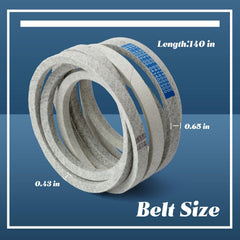 Esttlamer 135-inch belt laid flat to show full length and easy replacement benefit