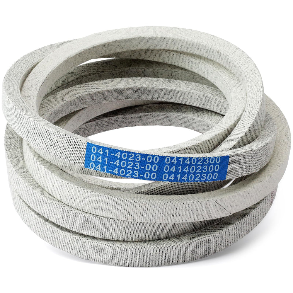 Esttlamer front packaging showing 041-4023-00 belt and clear fitment benefit