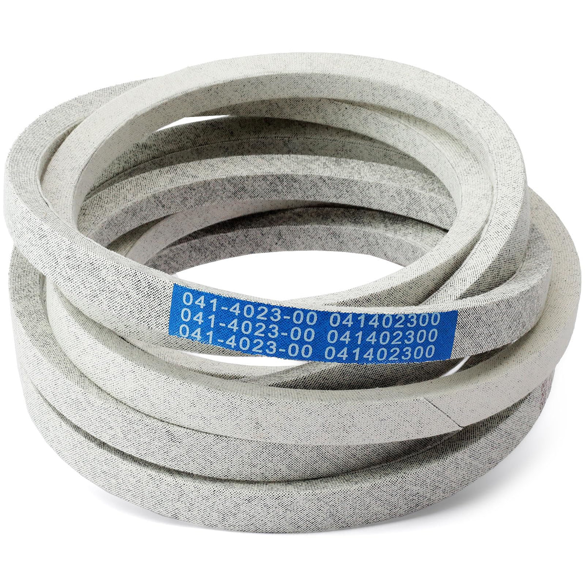 Esttlamer front packaging showing 041-4023-00 belt and clear fitment benefit