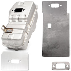 Esttlamer muffler front view showing fit and alignment for easy replacement