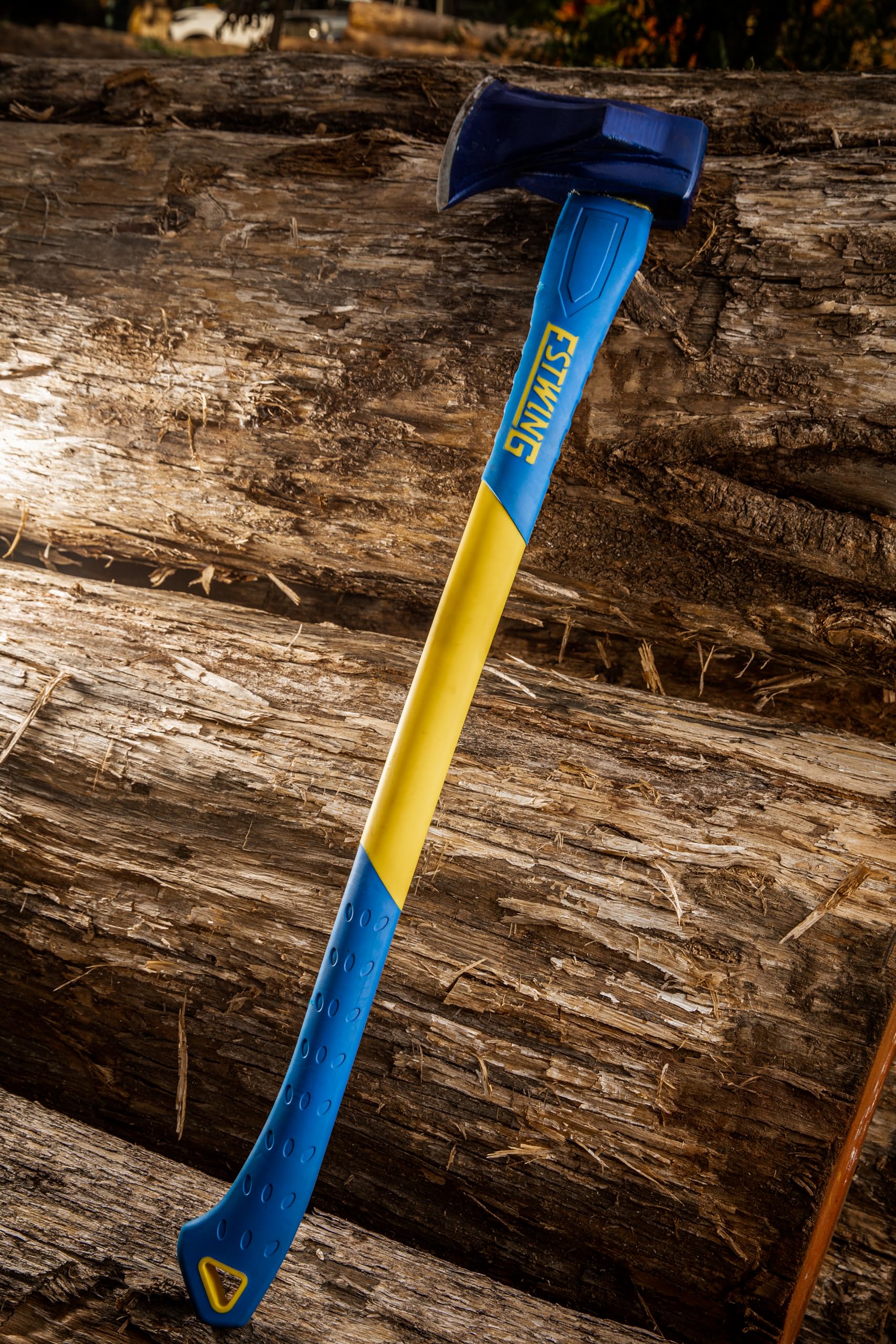Estwing axe staged outdoors for campsite cutting and general woodwork