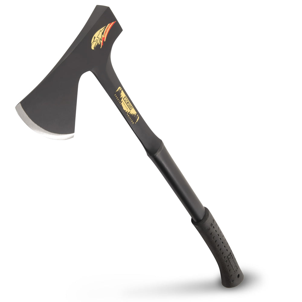 Estwing Camper's Axe front profile showing balance and ready use