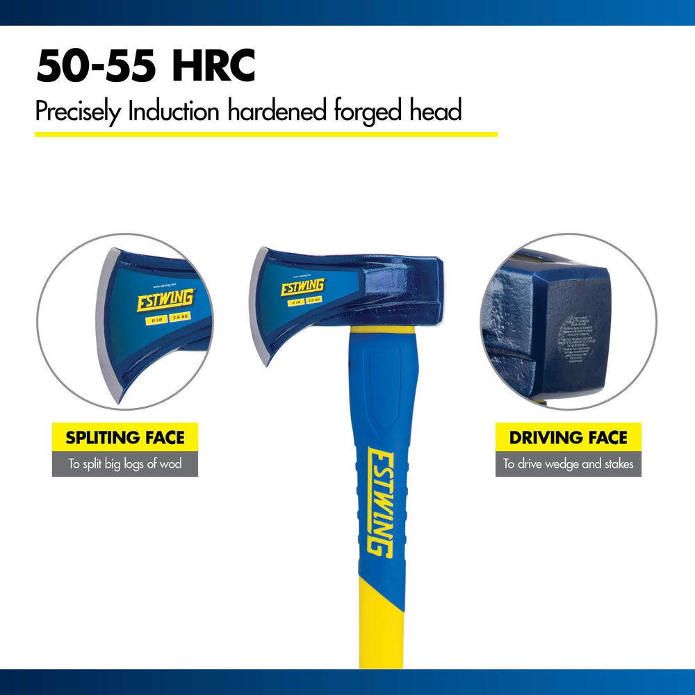 Estwing maul next to yardstick showing 36-inch length for leverage