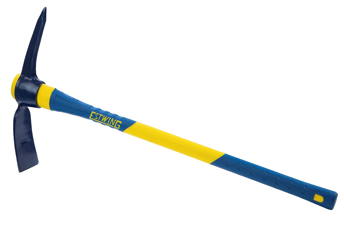 Estwing front view of pick mattock showing head and handle for reliable durability