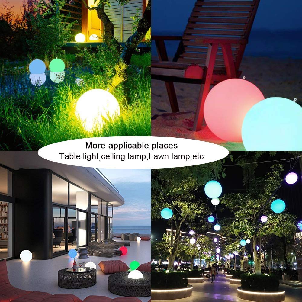 Esuper glowing pool ball on table and pathway providing cordless ambient illumination