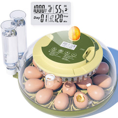 Etegow front view showing incubator with eggs and compact footprint benefit