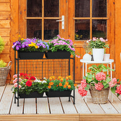 ETELI close-up of plastic planter box texture and durable construction