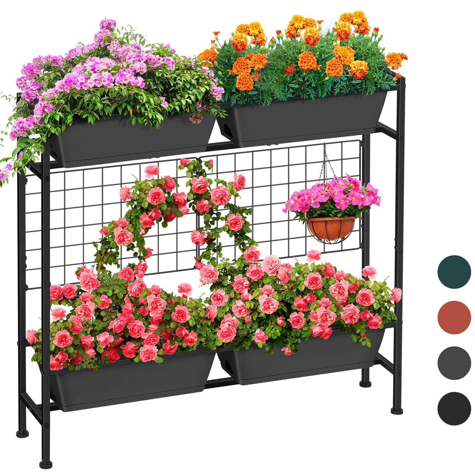 ETELI front view of raised garden bed showing compact two-tier design and tidy layout