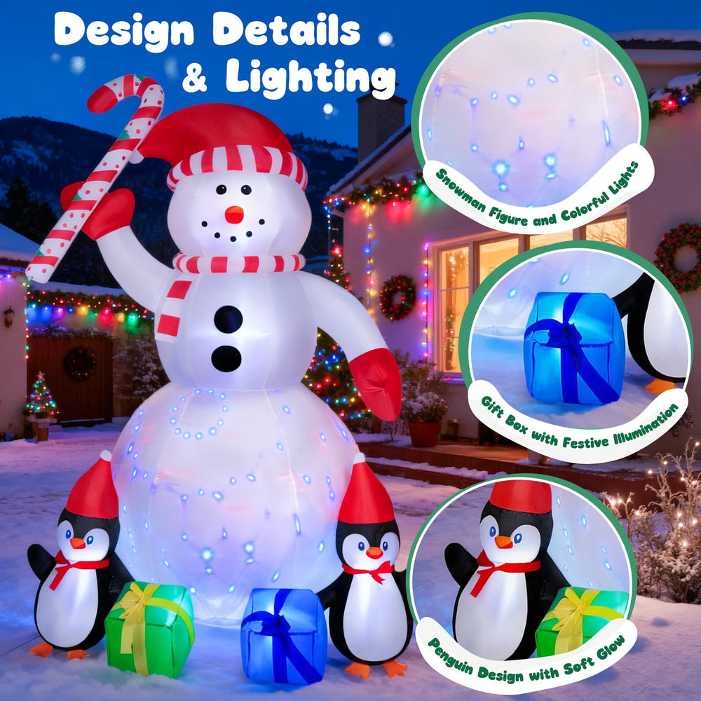 Eterfun inflatable side profile showing full 6ft height and festive figures