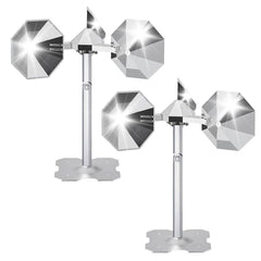 etermeish front view spinner showing reflective blades and deterrent effect