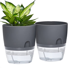 ETGLCOZY front view gray planter showing modern shape and clean finish benefits low-maintenance decor