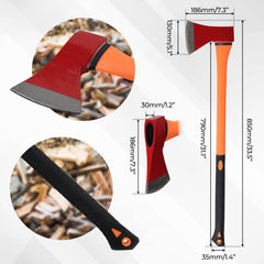 ETICSIPA axe head detail highlighting wedge shape for efficient splitting