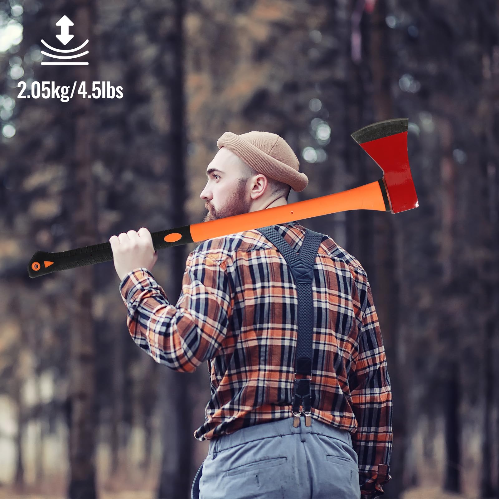 ETICSIPA axe next to measuring tape showing 33.5 inch length for leverage