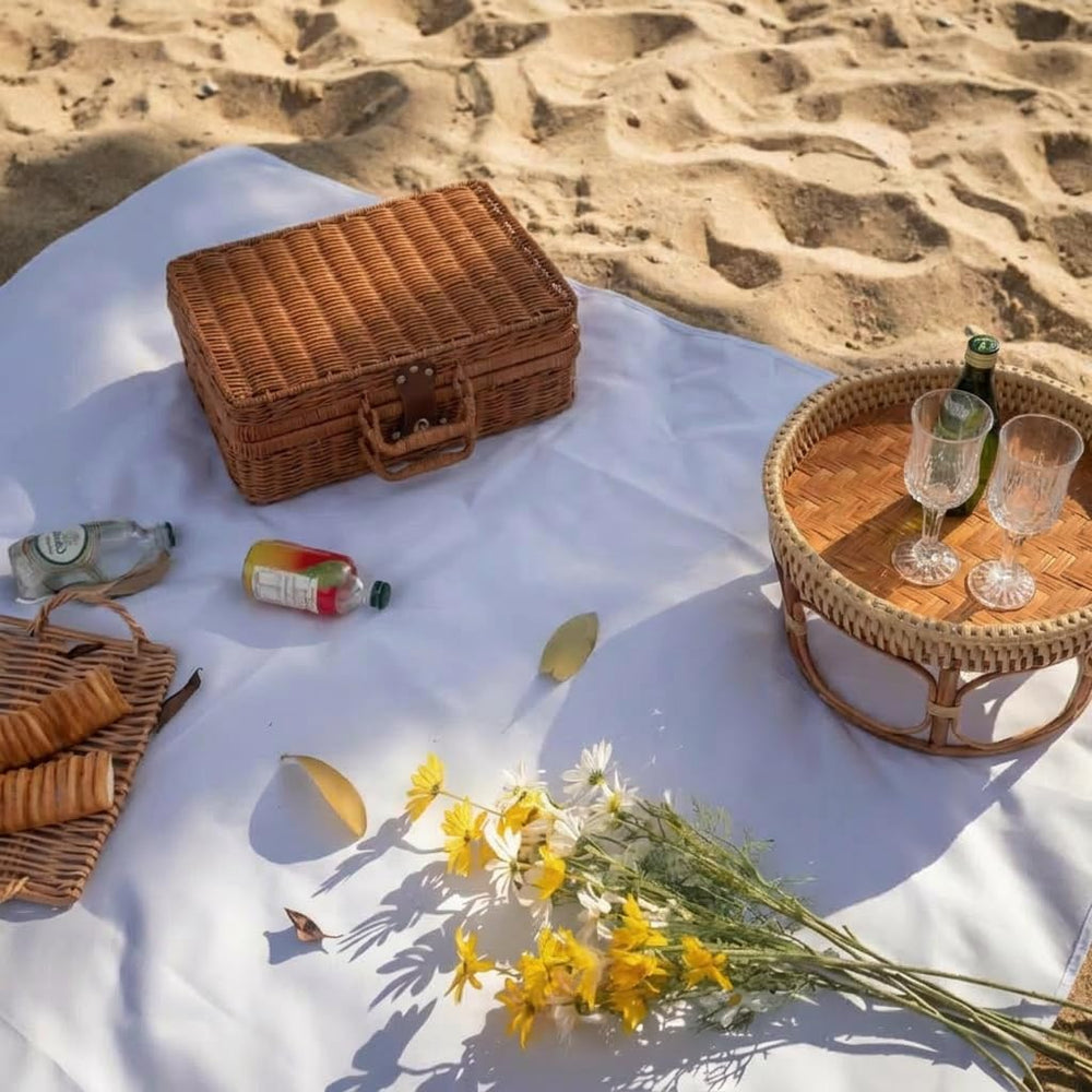 Etnorsu wicker box filled with cosmetics showing tidy storage for beauty essentials
