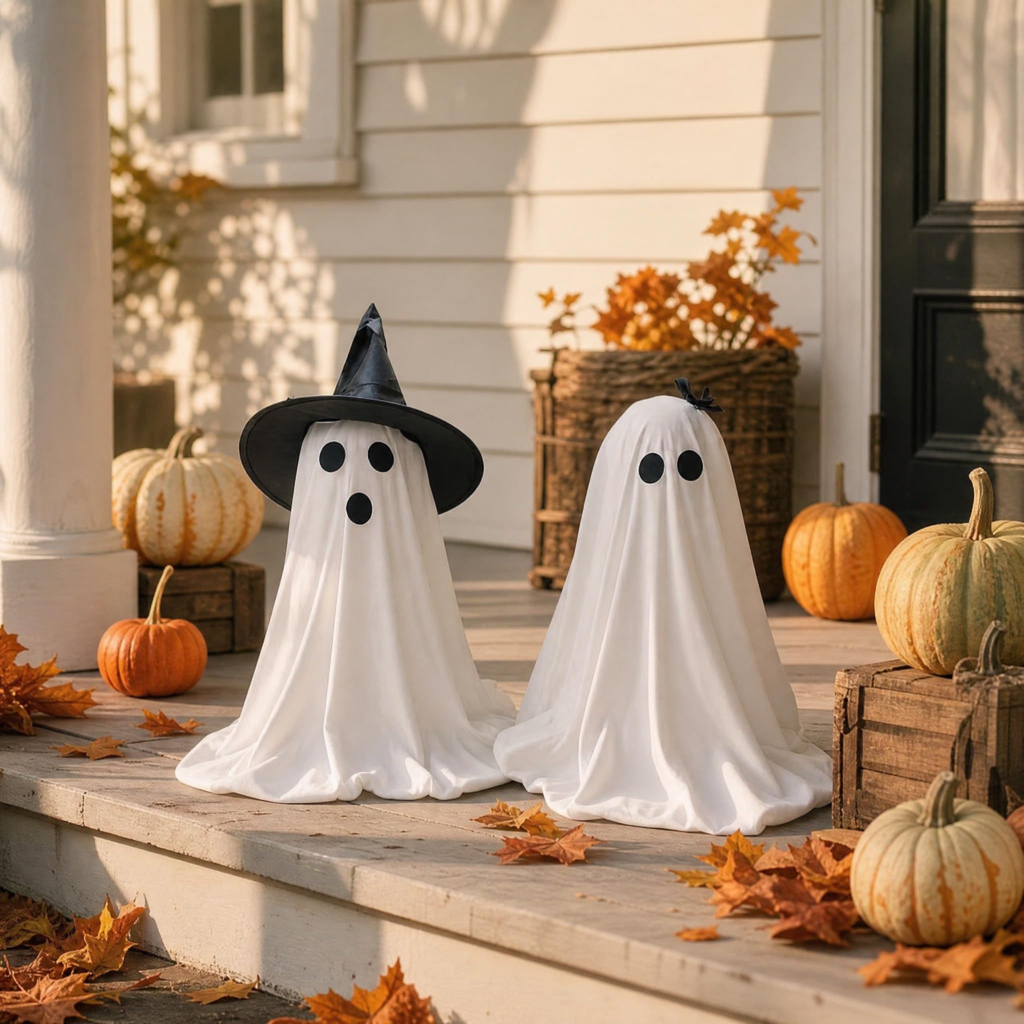 Eucehlre lifestyle entryway scene adding festive Halloween charm
