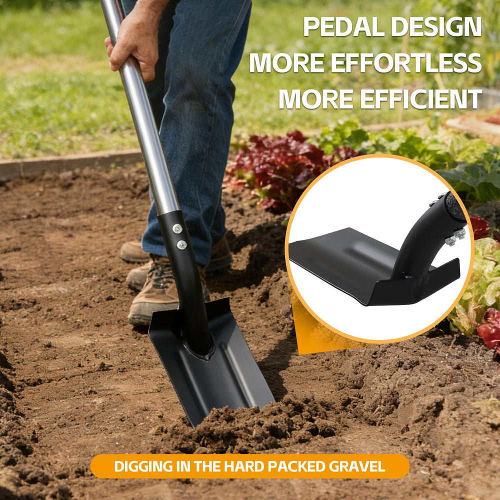 EUIJOIP shovel in use digging a narrow trench, faster clean results