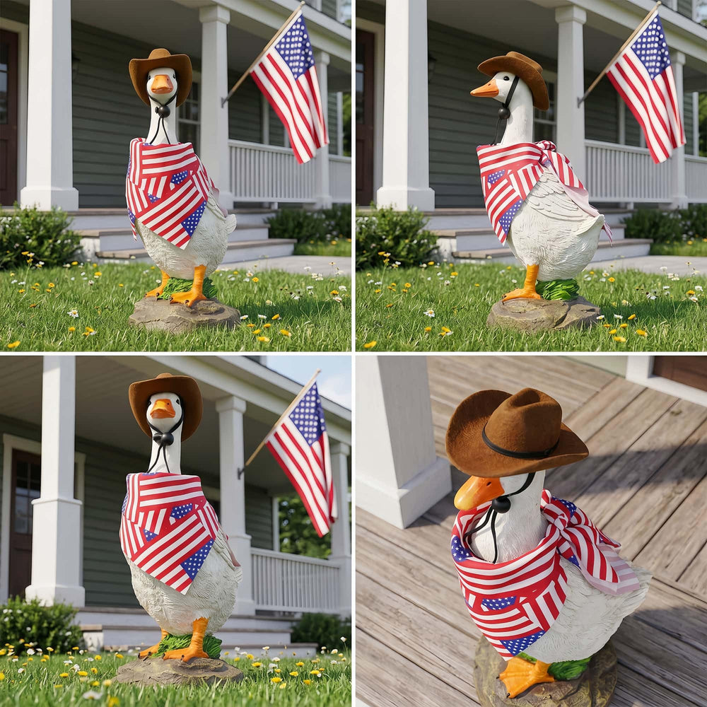 Euiroet goose wearing cowboy hat and scarf adding personalized charm
