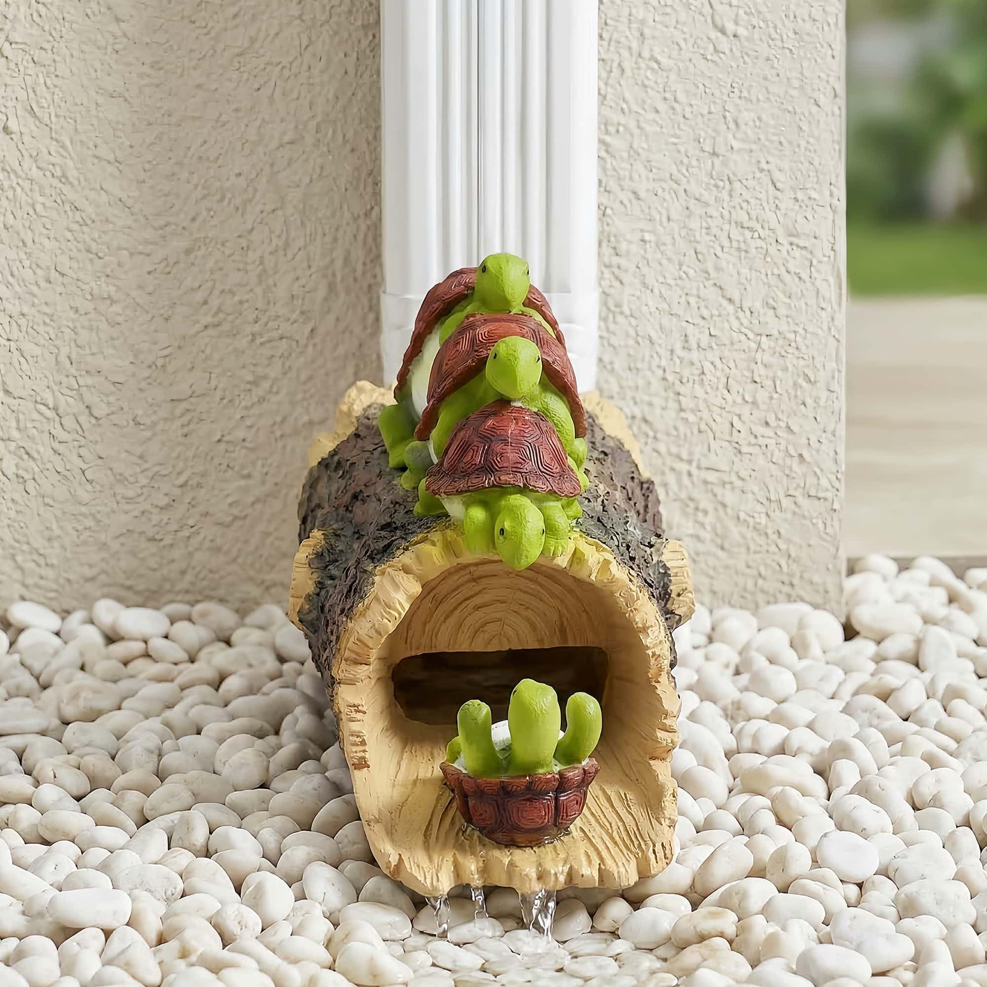 Euiroet turtle in garden setting adding decorative curb appeal and landscape protection