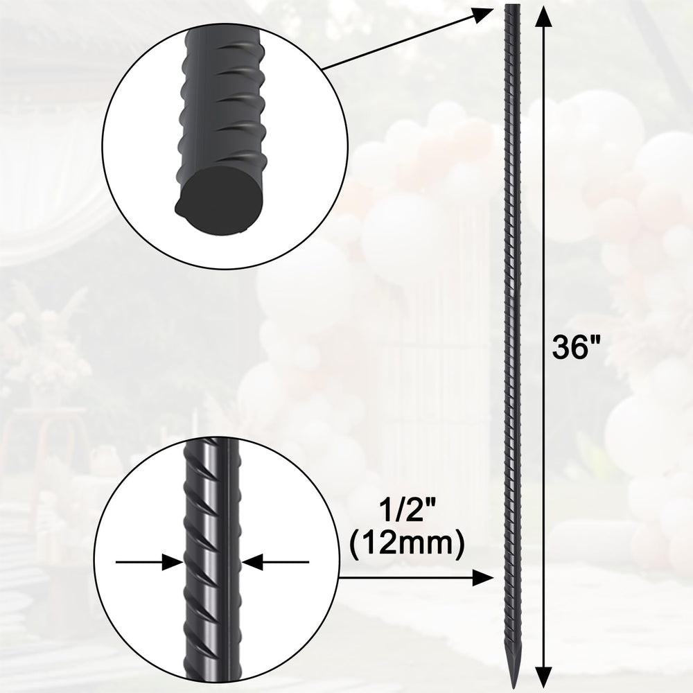 EUOKOK close-up of pointed tip and 1/2-inch shaft, easy ground penetration