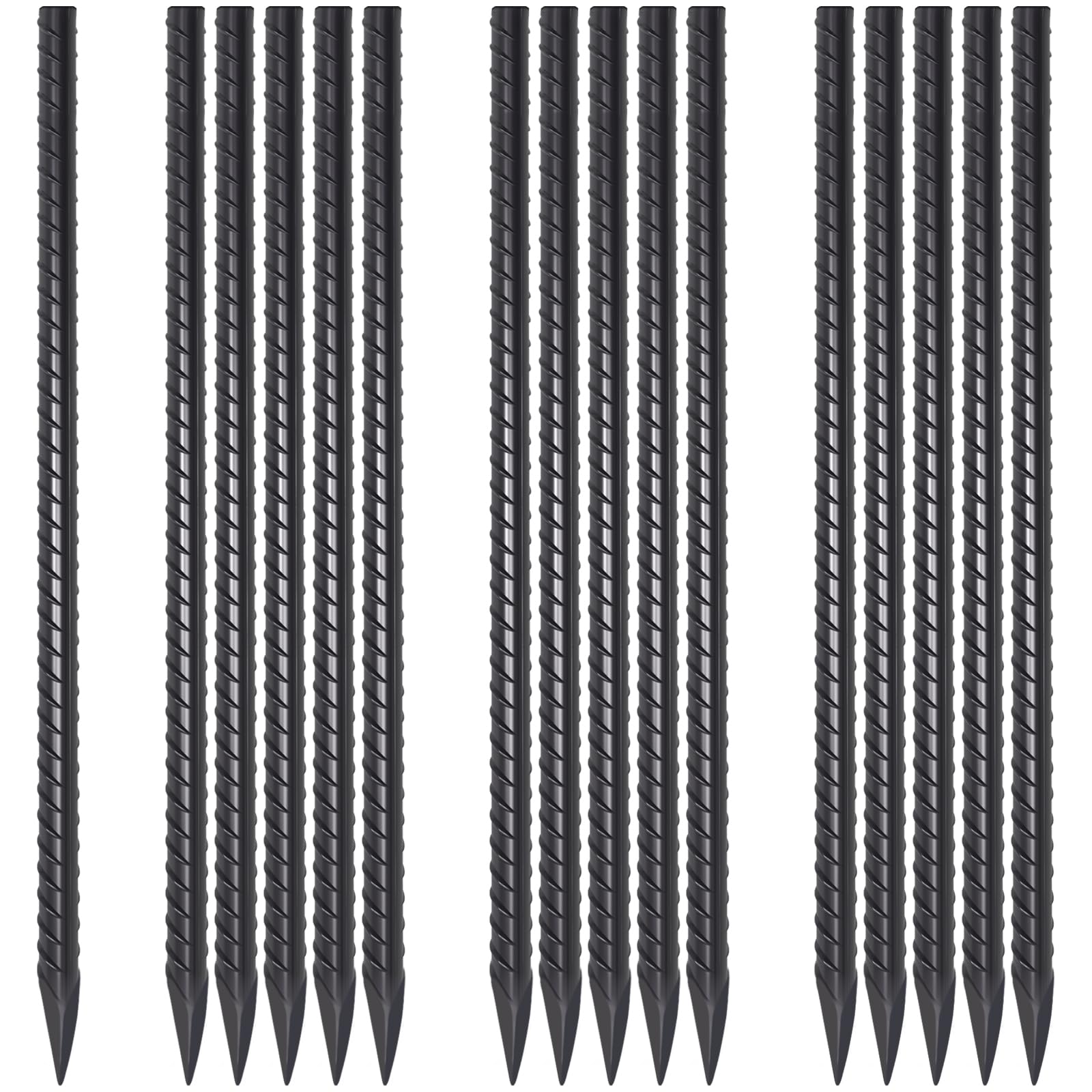 EUOKOK front view of 16-pack rebar stakes showing packaging and quantity benefit