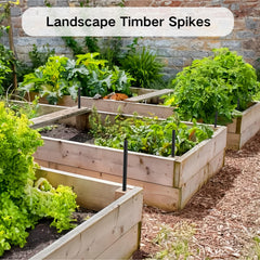 EUOKOK stake securing landscape timber, stabilizes outdoor edging