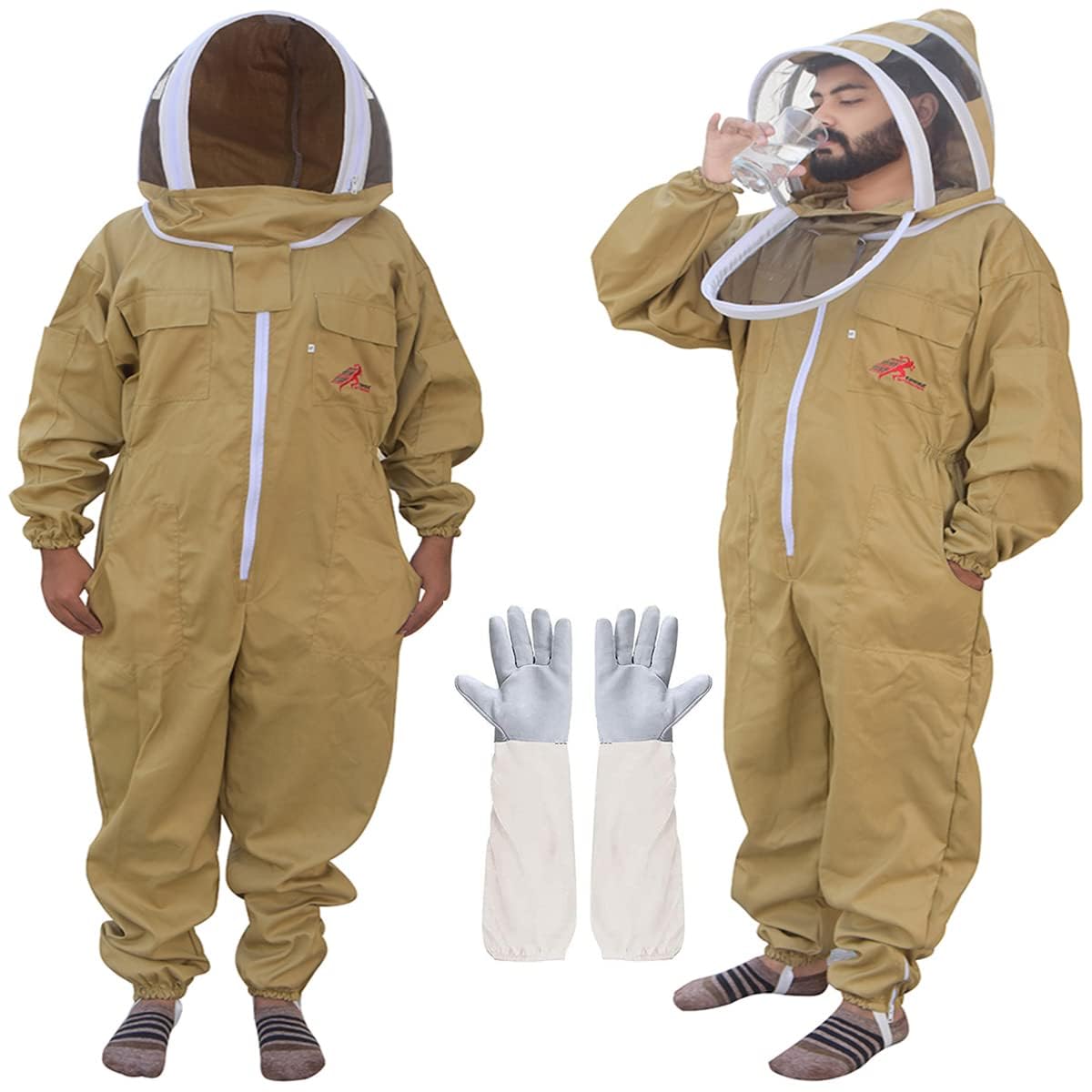 Euphoric International front view of full-coverage bee suit showing secure fit
