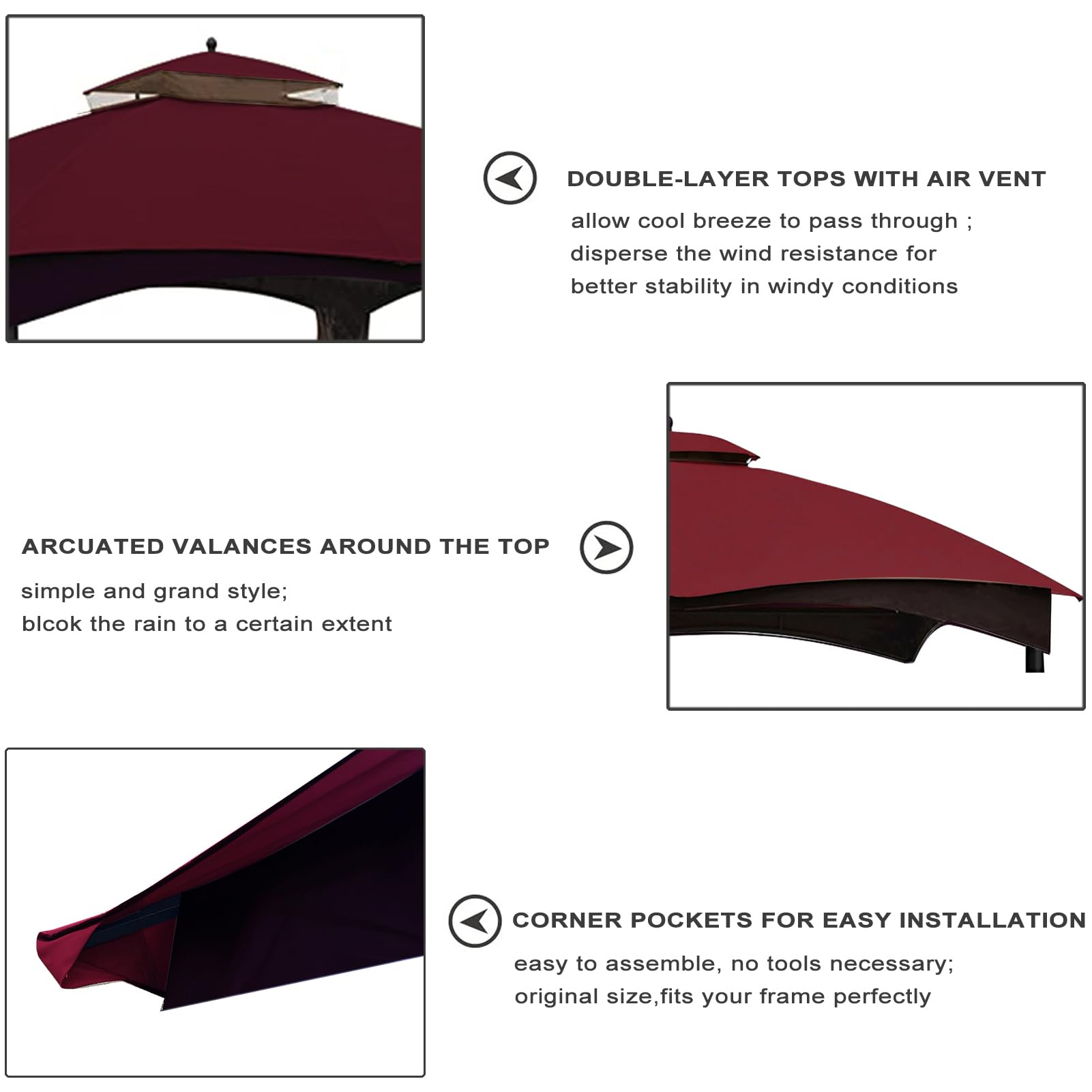 Eurmax reinforced seam and attachment point detail for secure mounting