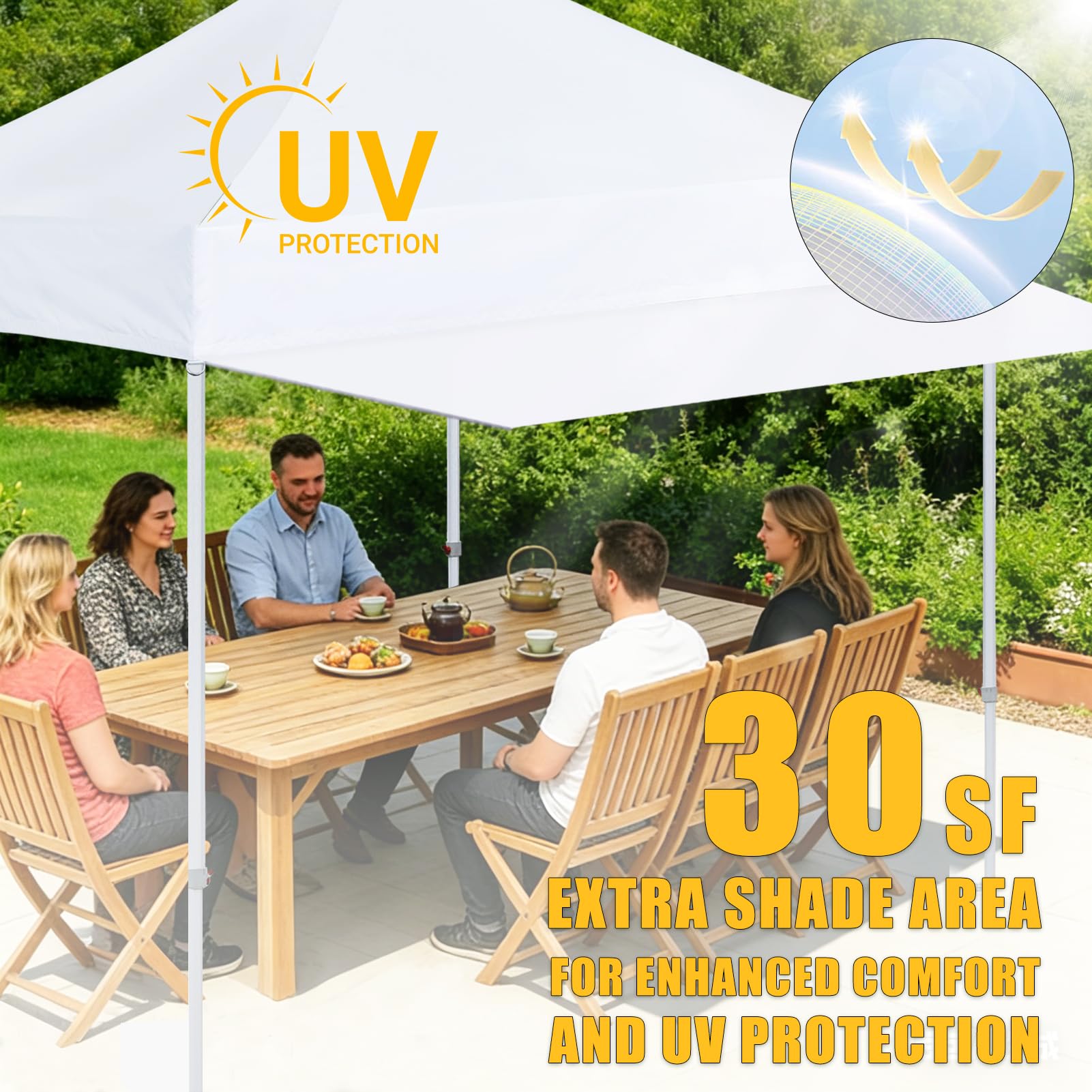 Eurmax awning installed on a vendor booth, increasing covered display area