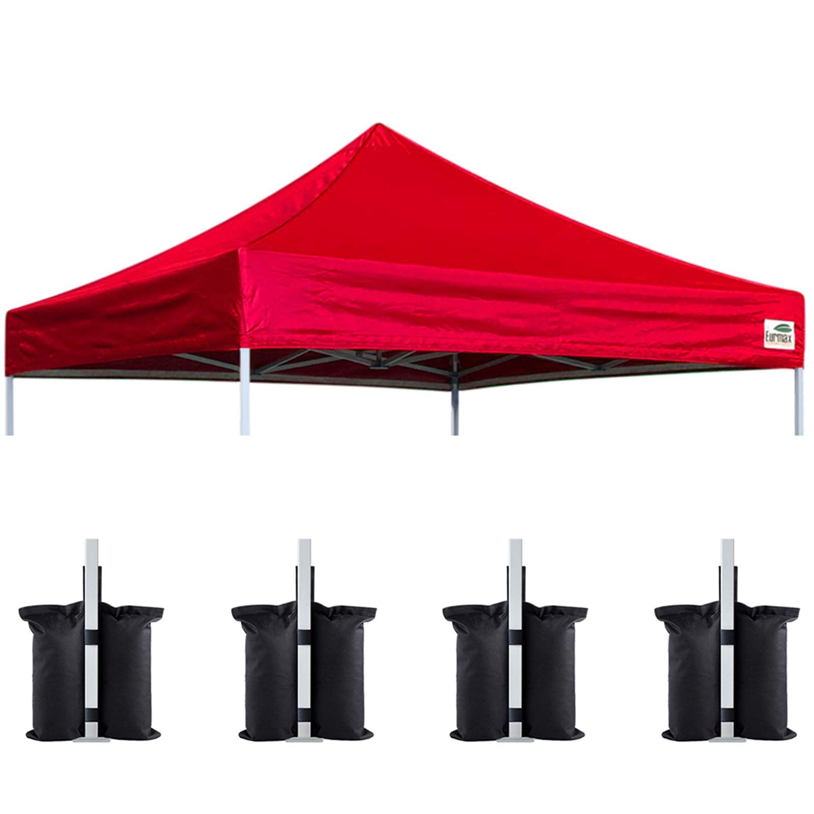 Eurmax red canopy top front view showing coverage and color protection