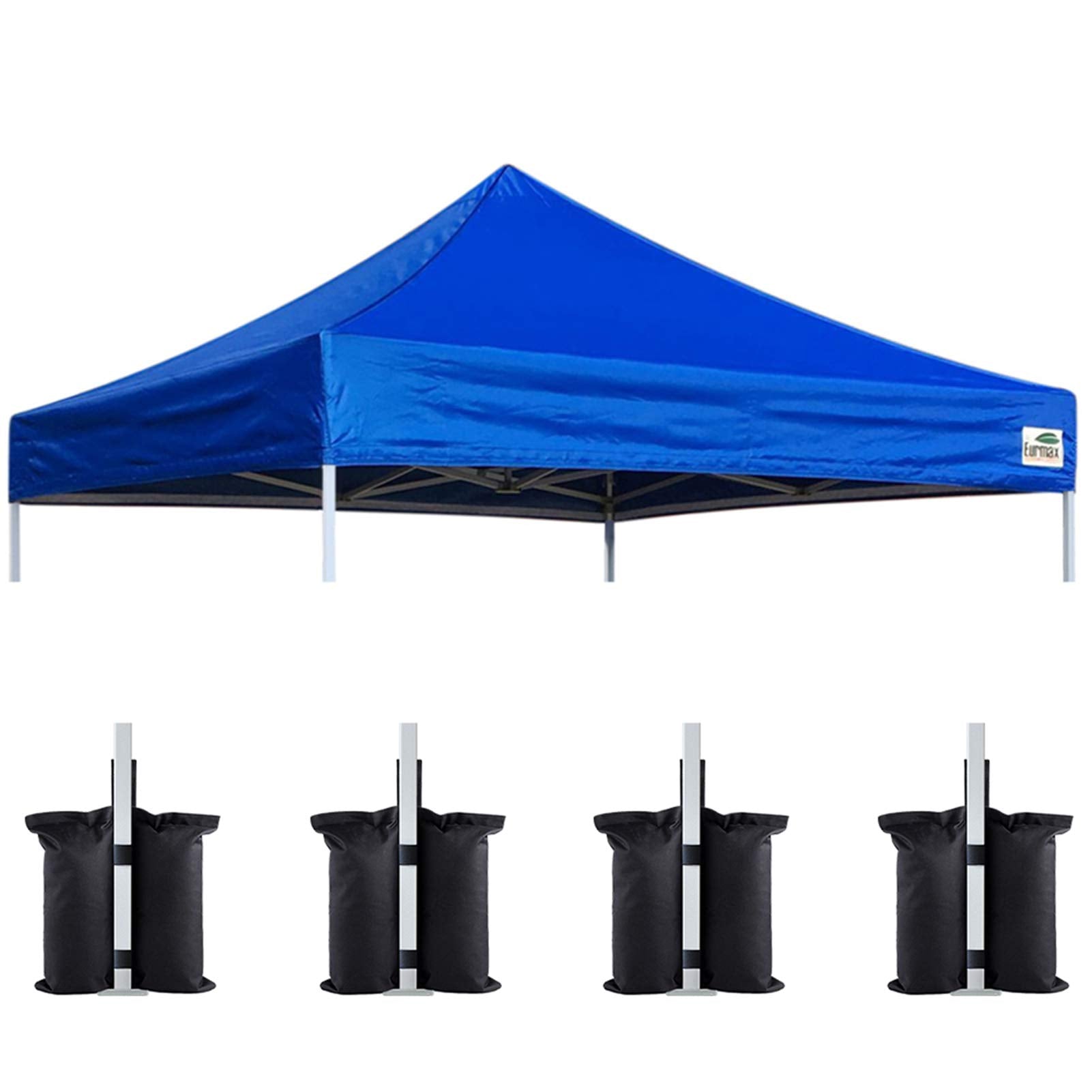 Eurmax front view of 10x10 replacement top showing clean fit and branding, protects from sun