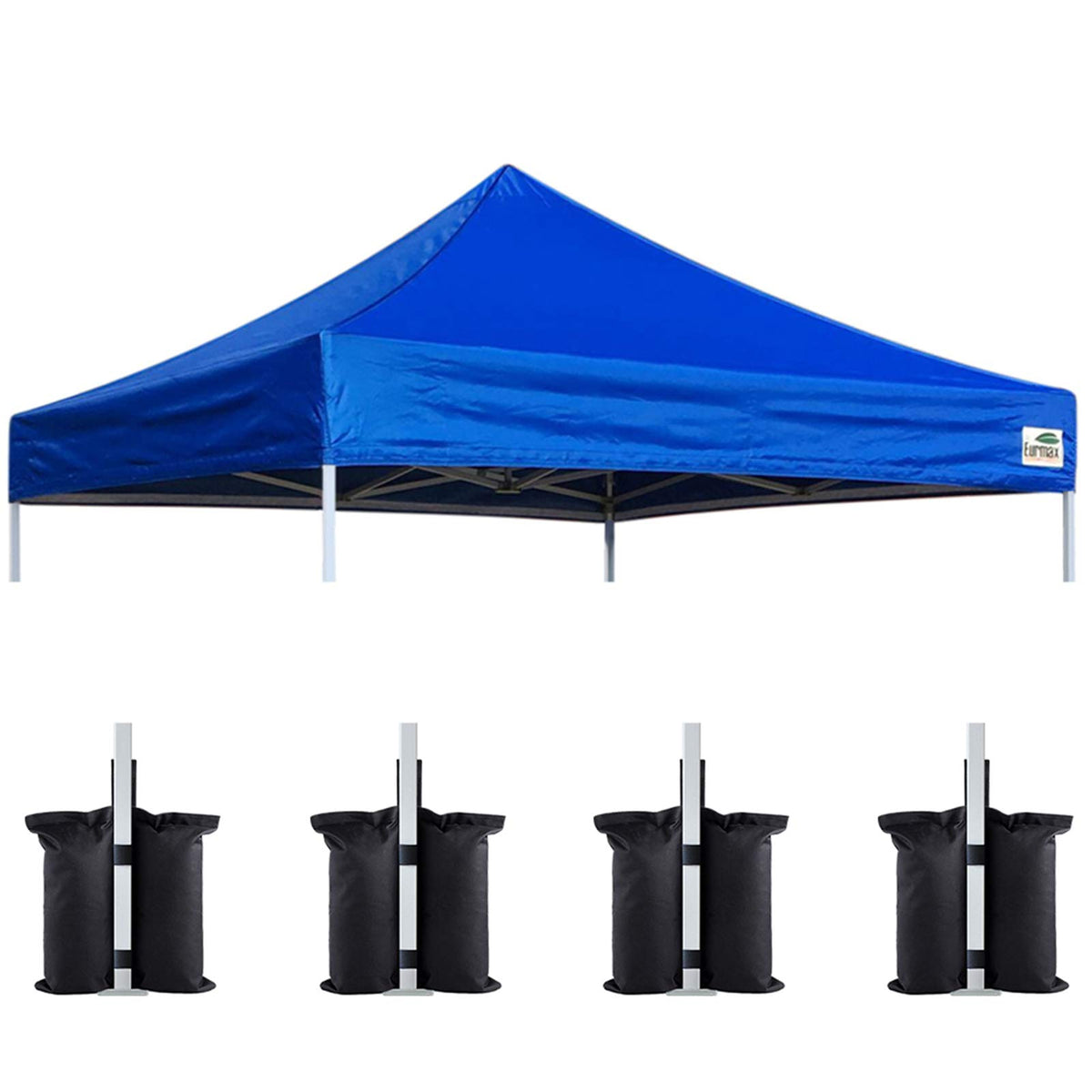 Eurmax front view of 10x10 replacement top showing clean fit and branding, protects from sun