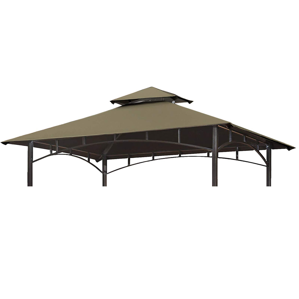 Eurmax front view replacement canopy showing cocoa color and full coverage benefit
