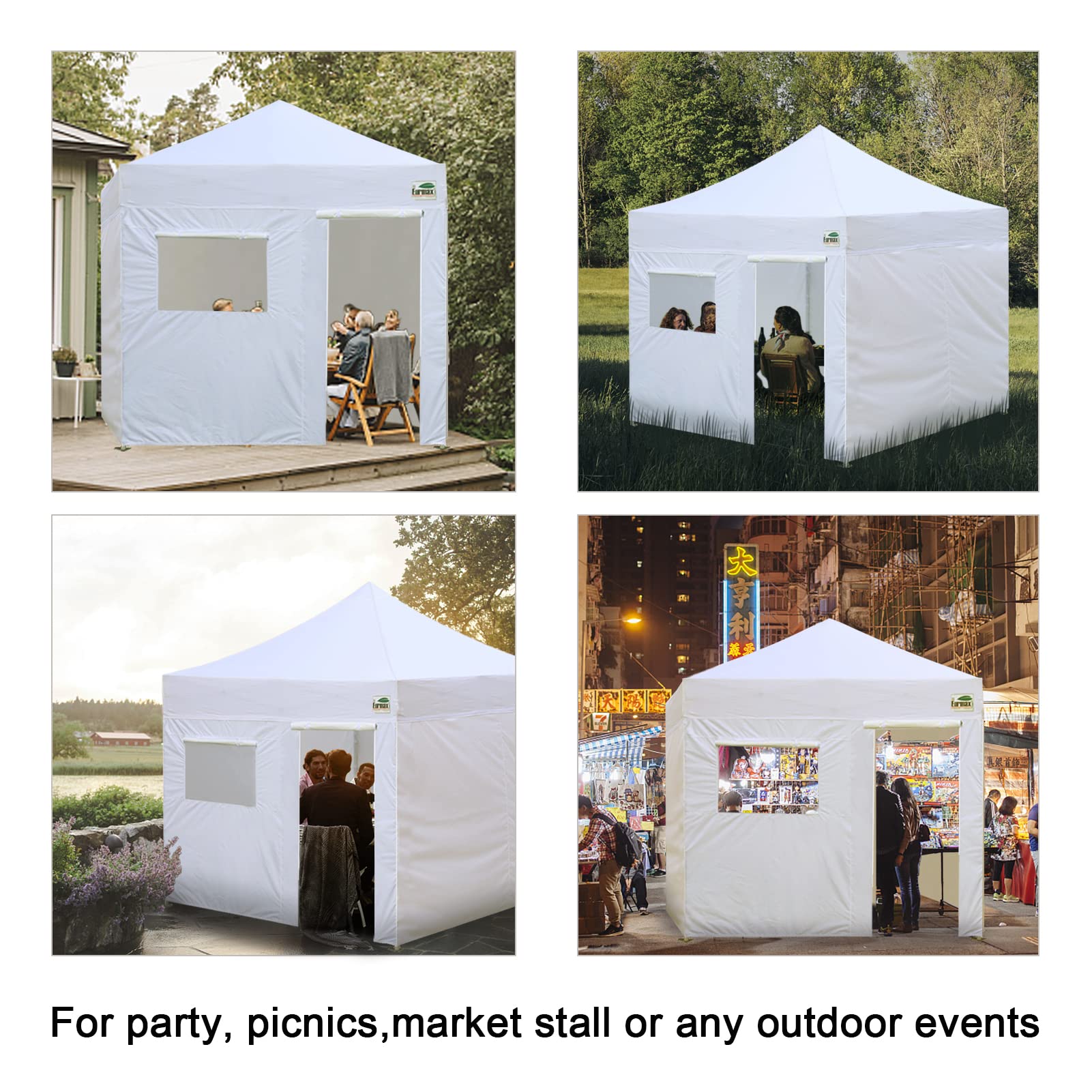 Eurmax installed at a market booth improving vendor display privacy